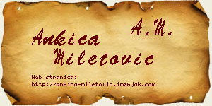 Ankica Miletović vizit kartica